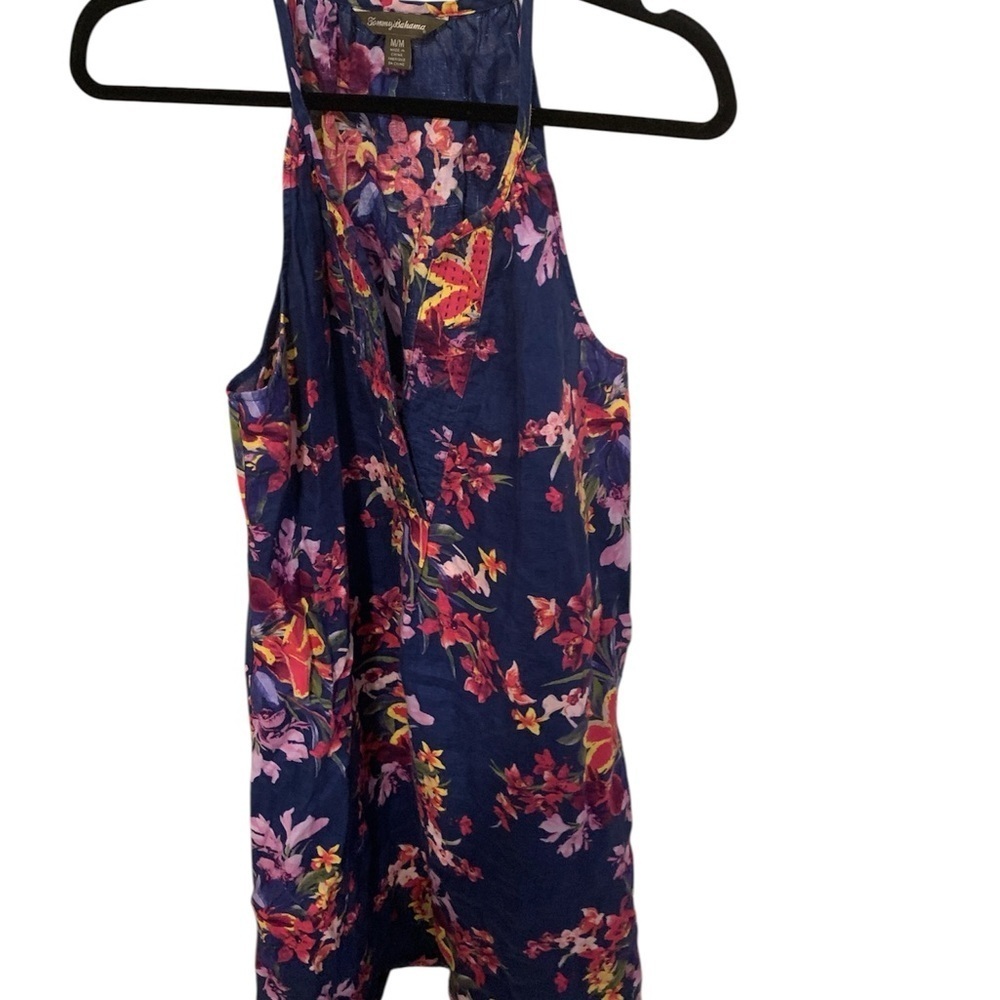 Tommy Bahama Navy Dress with Pink Floral Design